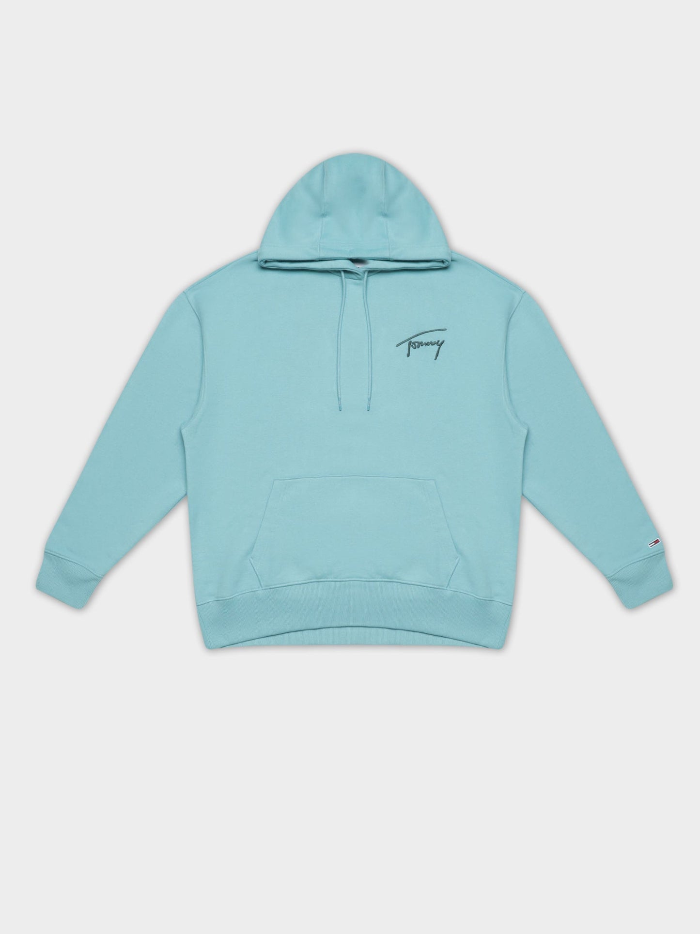 Tommy Hilfiger Signature Logo Relaxed Fit Hoodie 'Crest blue' | Medium
