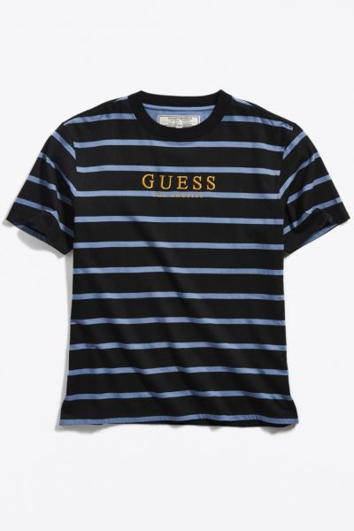 Guess Originals American Tradition T-Shirt Embroidered Logo Blue/Black | Medium