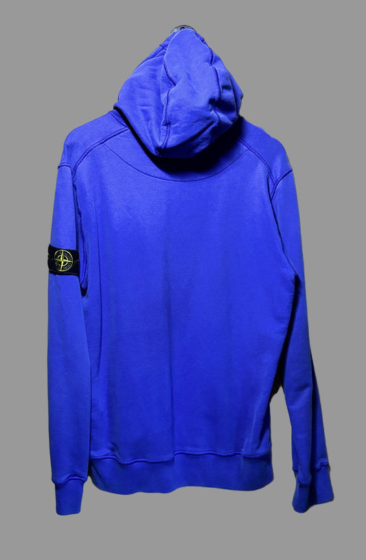 Stone Island Logo Patch Pull Over Hoodie 'Blue' | Large