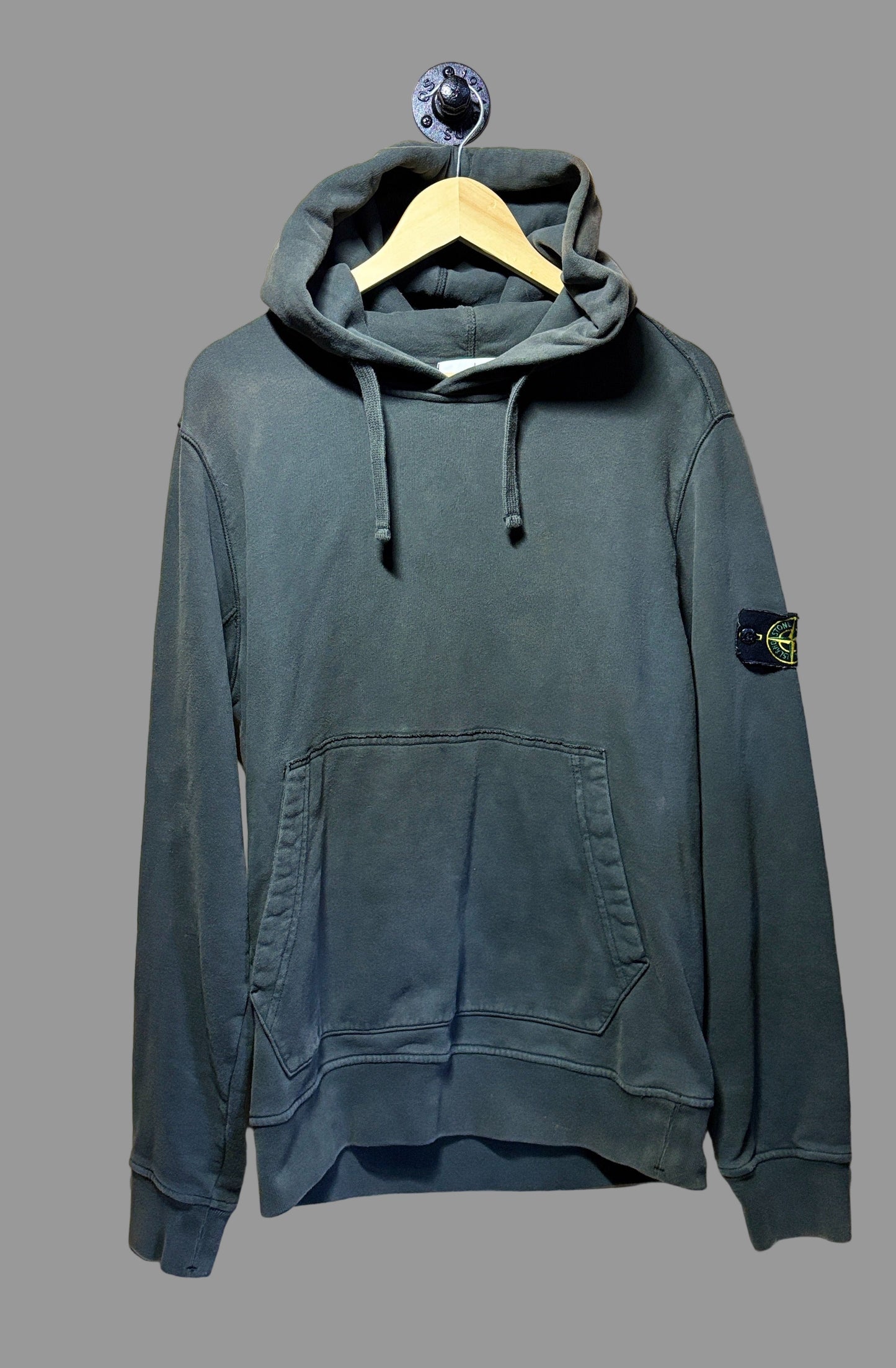 Stone Island Logo Patch Pull Over Hoodie 'Led Grey' | Large