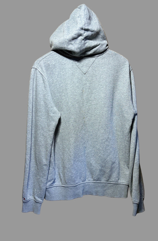 Tommy Hilfiger Grey Chest Logo Zipped Hoodie | Medium