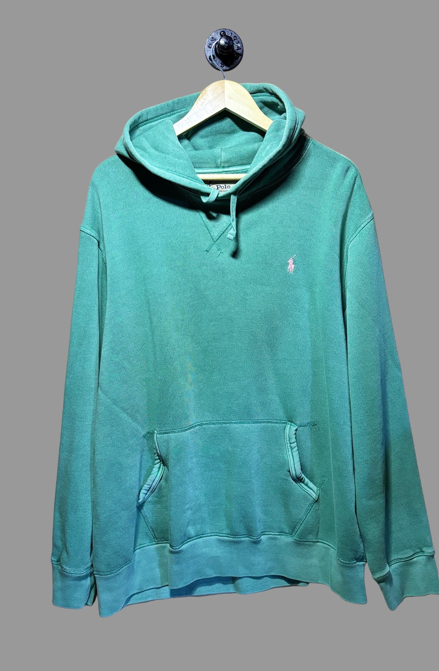 Ralph Lauren Garment Dyed Fleece Hoodie Haven Green | X-Large