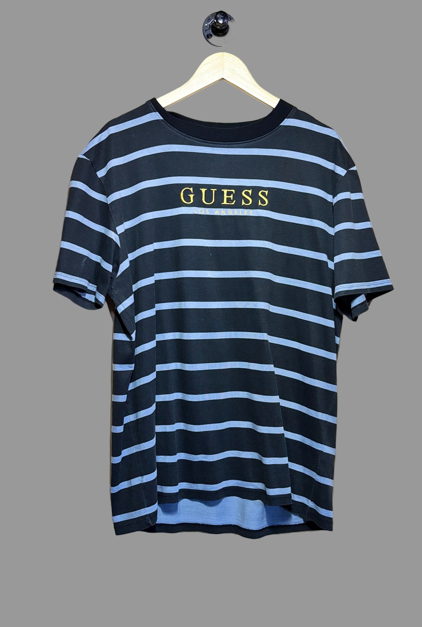 Guess Originals American Tradition T-Shirt Embroidered Logo Blue/Black | Medium