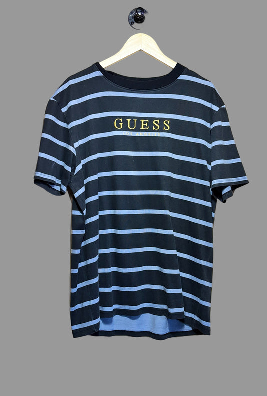 Guess Originals American Tradition T-Shirt Embroidered Logo Blue/Black | Medium