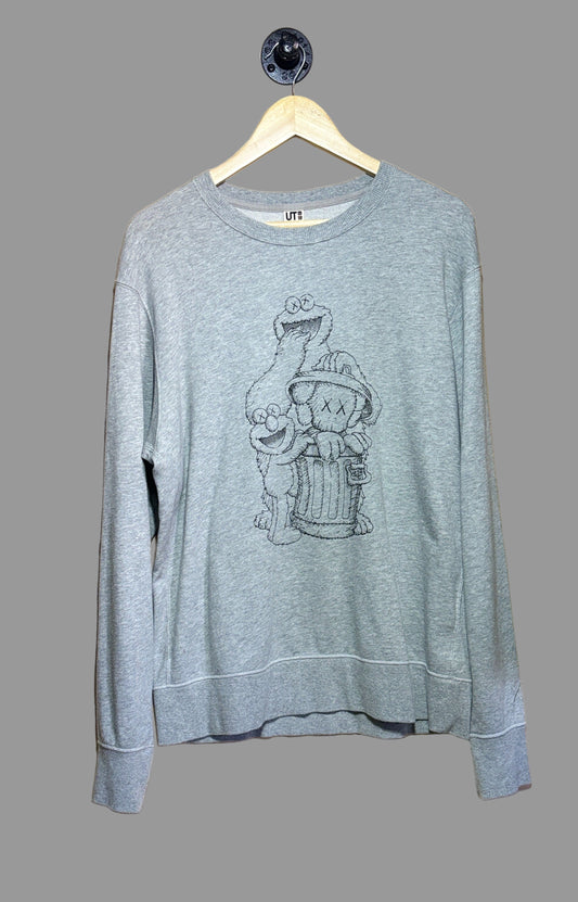 KAWS x Uniqlo x Sesame Street Companion Trash Can Outline Sweatshirt | Medium