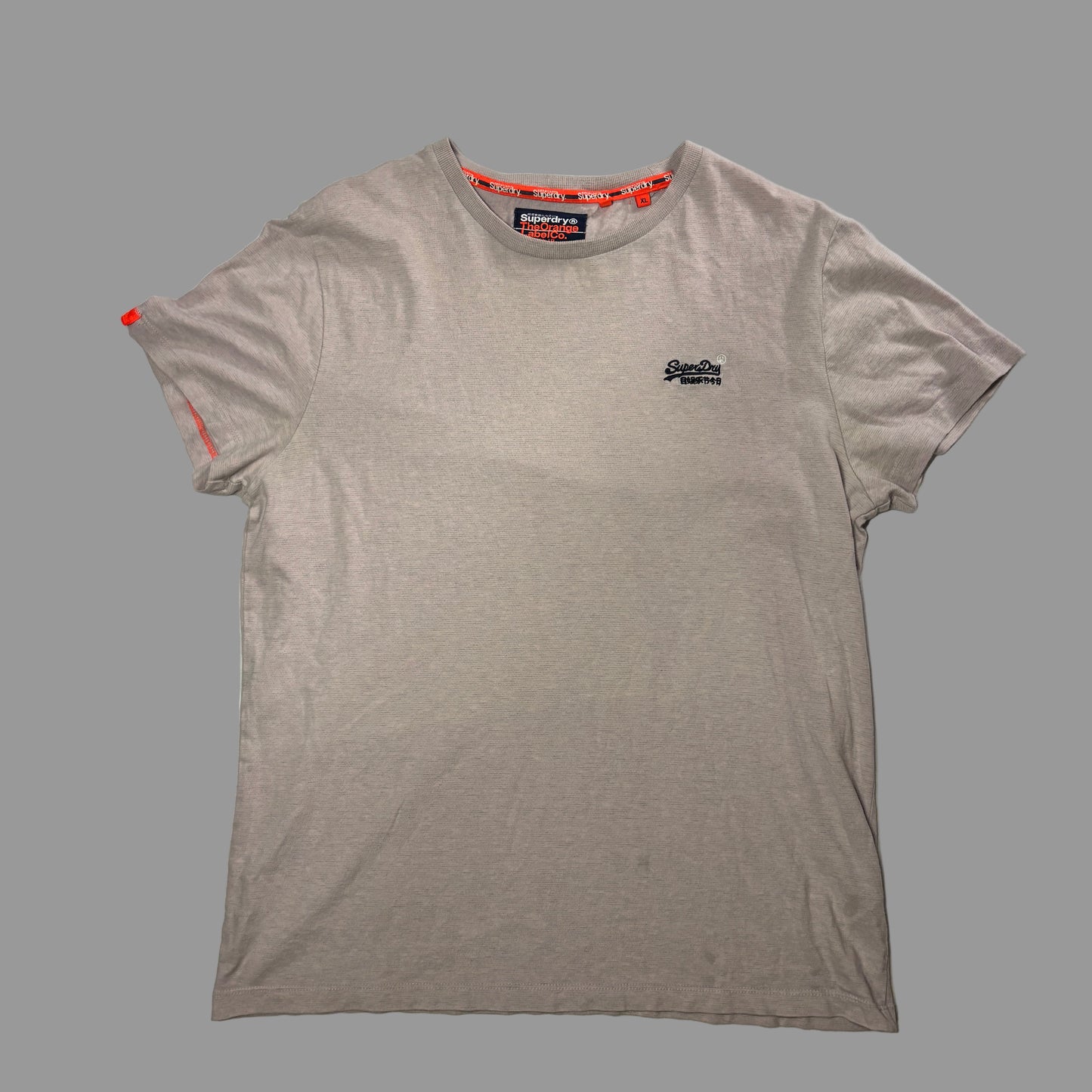 SuperDry Orange Lable Grey T-Shirt | X-Large
