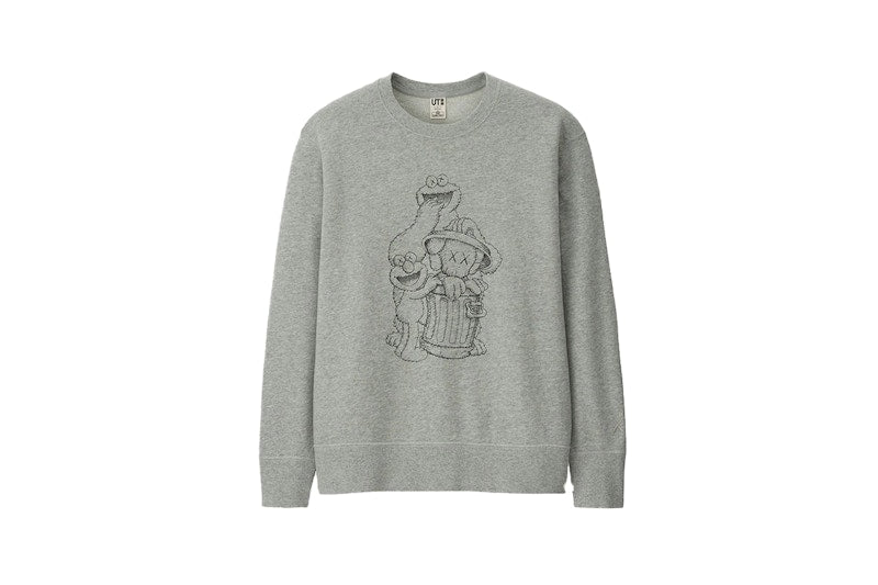 KAWS x Uniqlo x Sesame Street Companion Trash Can Outline Sweatshirt | Medium
