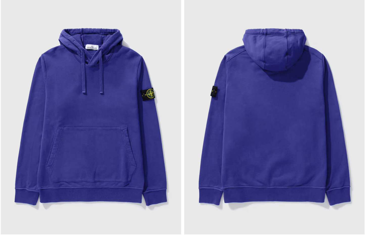 Stone Island Logo Patch Pull Over Hoodie 'Blue' | Large