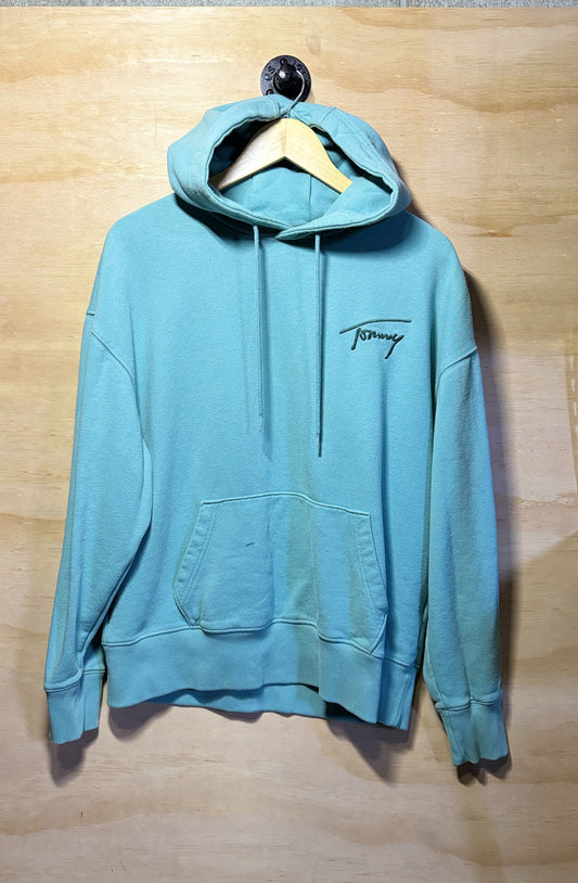 Tommy Hilfiger Signature Logo Relaxed Fit Hoodie 'Crest blue' | Medium