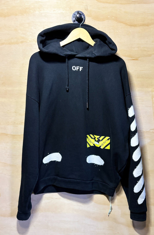 OFF-WHITE Splash Ink Graffiti Stripe Hoodie | X-Small
