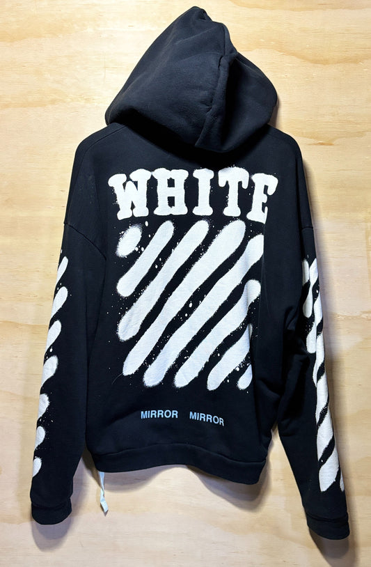 OFF-WHITE Splash Ink Graffiti Stripe Hoodie | X-Small
