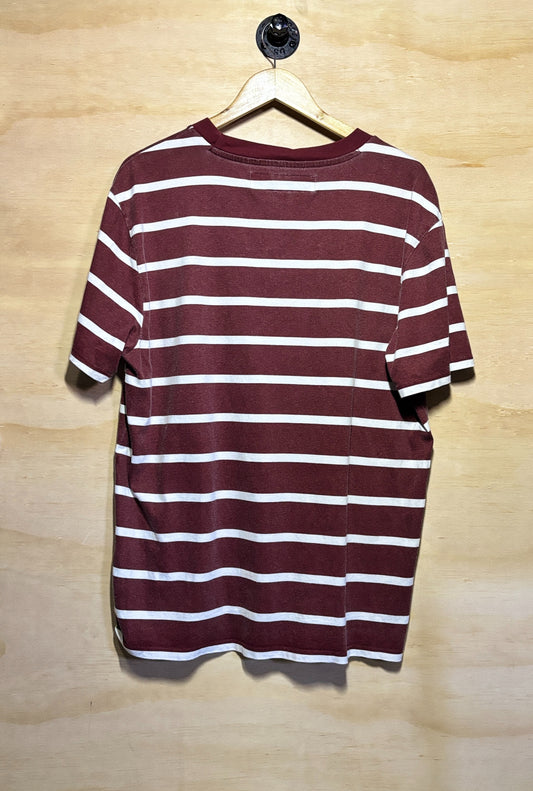 Guess Originals American Tradition T Shirt Embroidered Logo Brown/White | Medium
