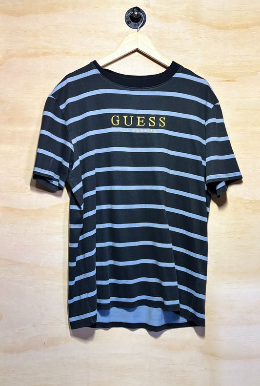 Guess Originals American Tradition T-Shirt Embroidered Logo Blue/Black | Medium