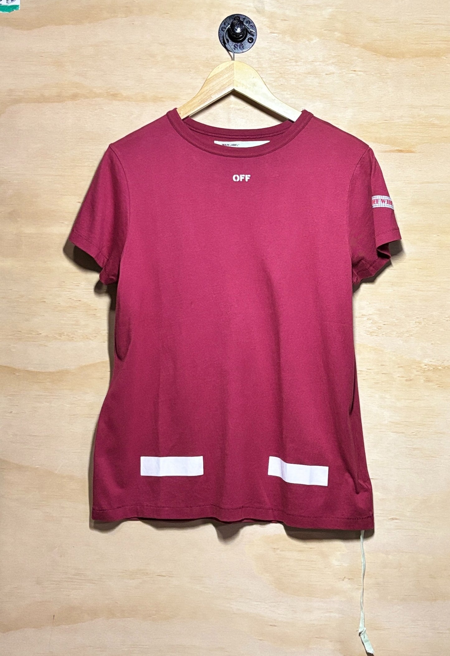 Off-White c/o Virgil Abloh Bordeaux Seeing Things Arrows T-Shirt | X-Small