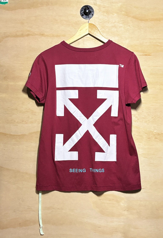 Off-White c/o Virgil Abloh Bordeaux Seeing Things Arrows T-Shirt | X-Small