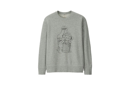 KAWS x Uniqlo x Sesame Street Companion Trash Can Outline Sweatshirt | Medium